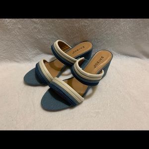 Bamboo jean heeled sandals